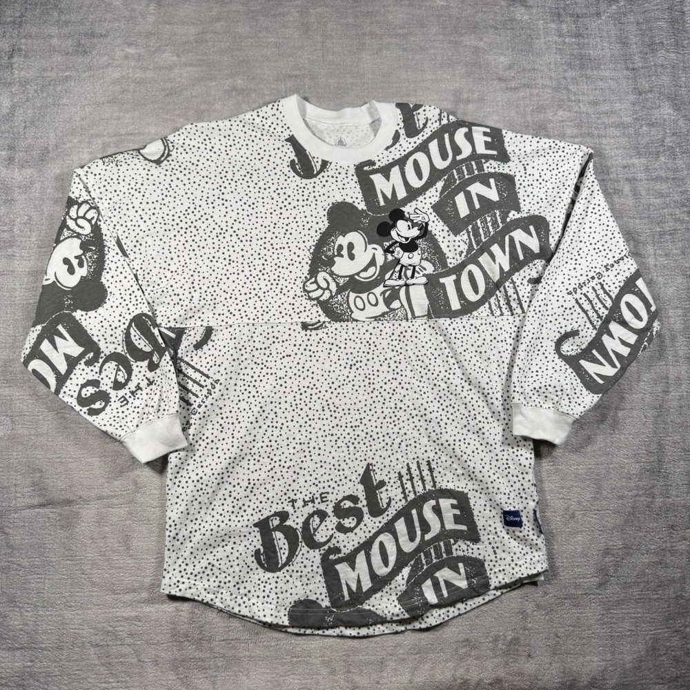Disney Shirt Mens Small White Spirit Jersey Mickey Mouse Sound Cartoons